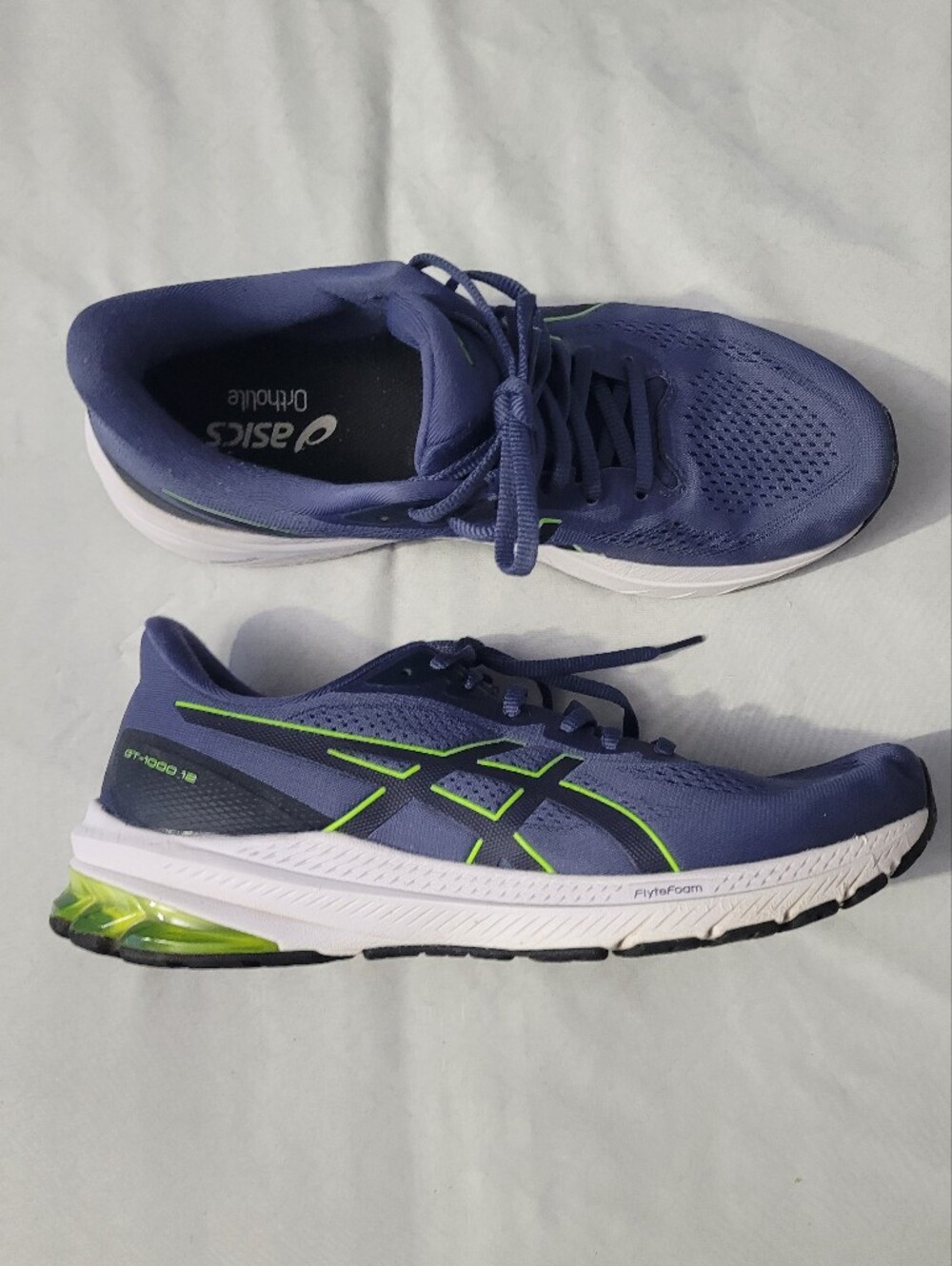 ASICS Men's Gel Running Shoes - Navy/Neon Green